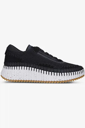 Chloé Nama Embroidered Suede and Recycled Mesh Trainers