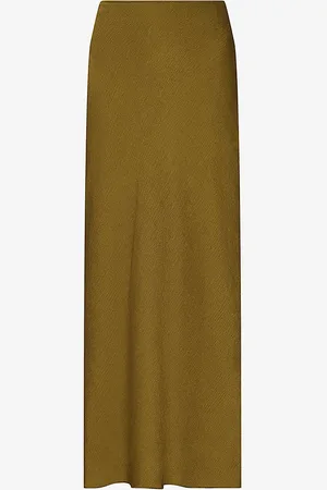 Whistles Bias-cut Satin Midi Skirt