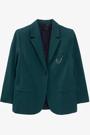 IKKS Chain-embellished Single-breasted Wool-blend Blazer
