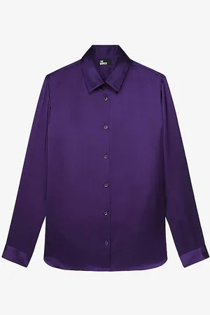 The Kooples Straight-hem Relaxed-fit Silk Shirt
