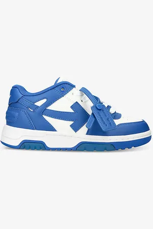 OFF-WHITE Out of Office Arrow-embroidered Leather Low-top Trainers 9-10 Years