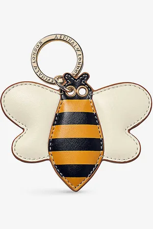 ASPINAL OF LONDON Bee Logo-embellished Leather Keyring