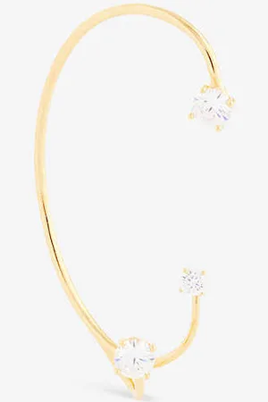 Panconesi Brand-engraved 18ct Yellow- Sterling-silver Three-point Ear Cuff