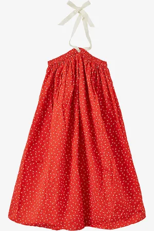 Caramel Agave Poppy-print Seersucker-cotton Dress 3-12 Years