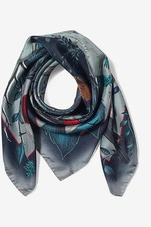 ASPINAL OF LONDON Robin Graphic-print Silk Scarf