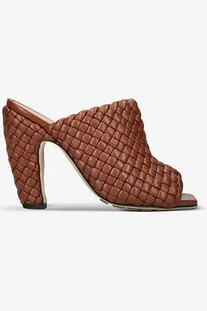 Bottega Veneta Canalazzo Intrecciato-weave Leather Heeled Mules