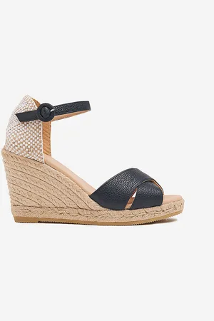 LK Bennett Angele Woven Leather Wedge Espadrilles