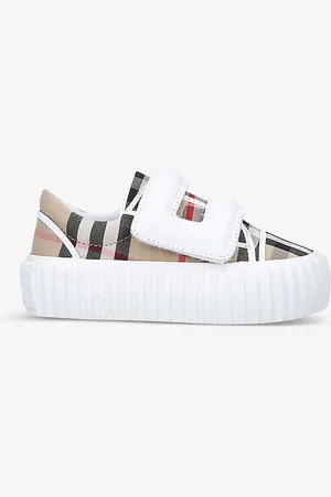 Burberry Vintage Check-print Cotton and Leather Trainers 3-4 Years
