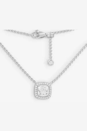 APM Monaco Square Sterling- and Cubic-zirconia Pendant Necklace