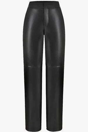 House Of Cb Omaria Wide-leg Mid-rise Pu-leather Trousers