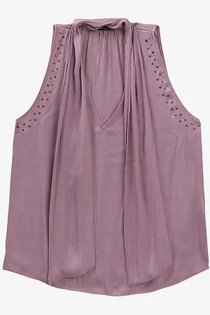 IKKS V-neck Stud-embellished Woven Top