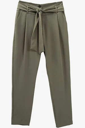 IKKS Belted Straight-leg Mid-rise Woven Trousers