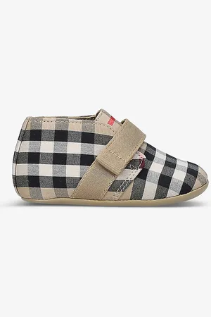 Burberry Charlton Vintage Check-print Cotton Booties 0-6 Months