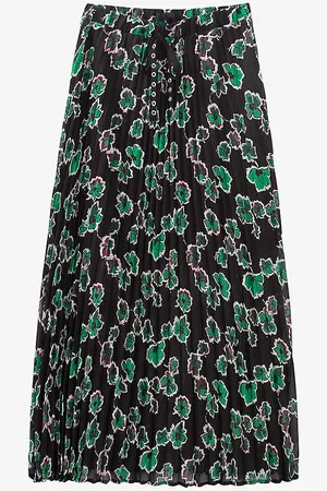 IKKS Floral-print Pleated Woven Maxi Skirt