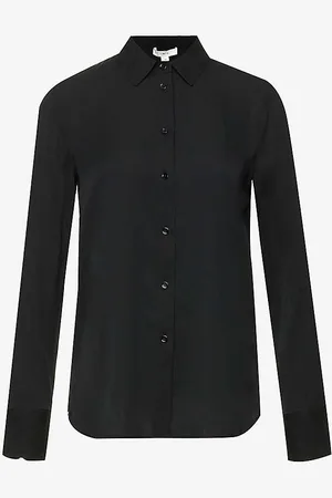Vince Long-sleeved Slim-fit Stretch-silk Shirt