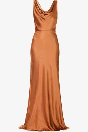Six Stories Sleeveless Cowl-neck Woven Maxi Dress