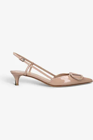 VALENTINO GARAVANI Vlogo 40 Patent-leather Slingback Courts
