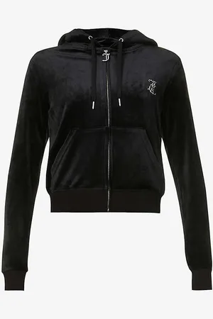 Juicy Couture Regular-fit Crystal-embellished Velour Hoody