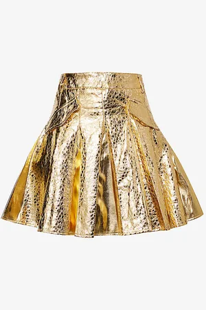 Amy Lynn Leopard Metallic High-waist Woven Mini Skirt