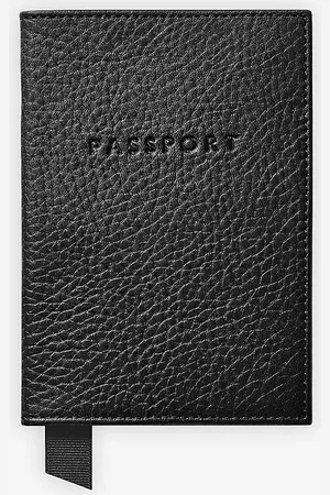 ASPINAL OF LONDON Logo-print Grained-leather Passport Cover