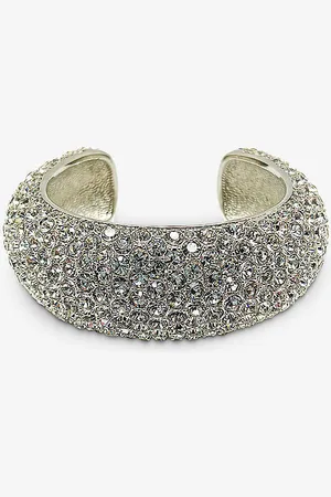 JENNIFER GIBSON JEWELLERY Pre-loved Karen Millen Crystal-embellished Rhodium-plated Metal Cuff