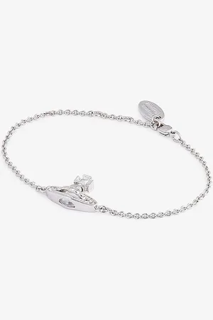 Vivienne Westwood Pina Bas Relief Silver-tone Brass and Cubic Zirconia Bracelet