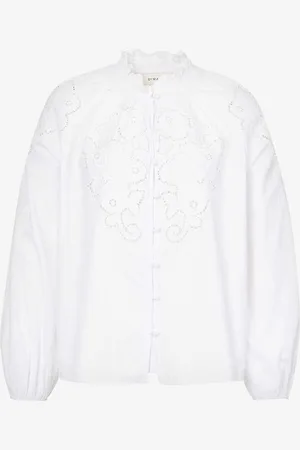 By Malina Margaux Ruffle-trim Cotton Shirt