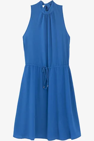 IKKS Knotted High-neck Regular-fit Stretch-woven Mini Dress