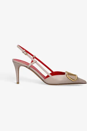 VALENTINO GARAVANI Vlogo 80 Pointed-toe Leather Slingback Courts