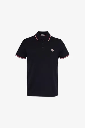 Moncler Brand-patch Split-hem Cotton-piqué Polo Shirt