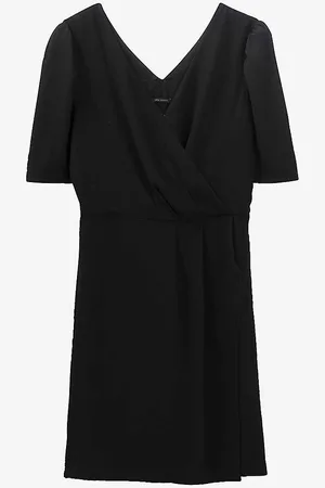 IKKS V-neck Wrap-over Woven Mini Dress