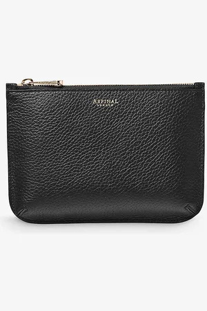 ASPINAL OF LONDON Ella Medium Logo-print Grained-leather Pouch