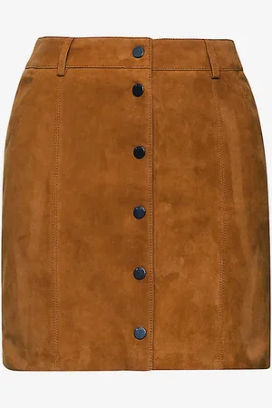 IKKS Straight Leather Mini Skirt