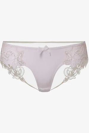 Agent Provocateur Lindie Mid-rise Embroidered Floral Mesh Briefs
