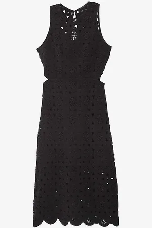 IKKS Crochet-pattern Cotton Midi Dress