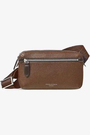 ASPINAL OF LONDON Reporter East West Grained-leather Messenger Bag