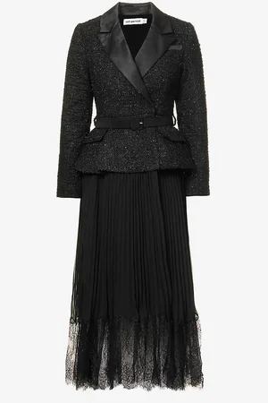Self-Portrait V-neck Metallic-weave Woven Midi Dress