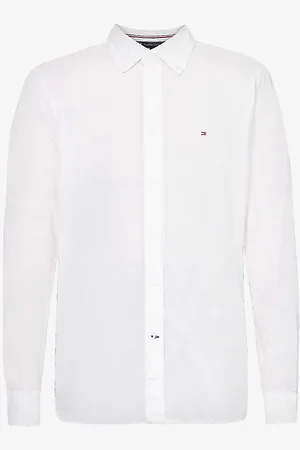 Tommy Hilfiger Core Logo-embroidered Regular-fit Cotton-poplin Shirt