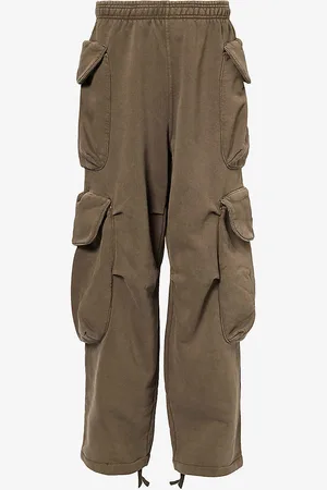 Entire Studios Gocar Pocketed Wide-leg Organic Cotton-jersey Cargo Jogging Bottoms