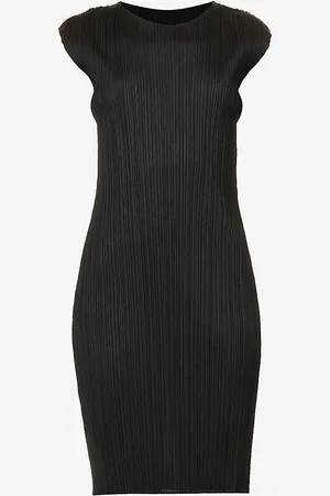 PLEATS PLEASE ISSEY MIYAKE Pleated Sleeveless Knitted Midi Dress