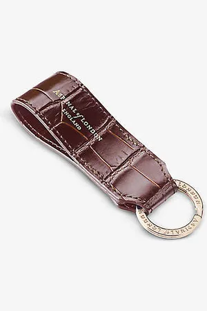ASPINAL OF LONDON Croc-embossed Leather Loop Keyring