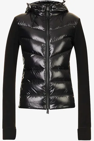 Moncler Quilted-panel Brand-appliqué Regular-fit Fleece Cardigan