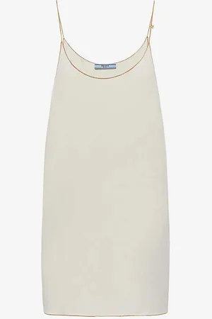 Prada Sablé Logo-charm Woven Mini Dress