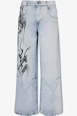 Jaded London Colossus Faded-wash Mid-rise Wide-leg Denim-blend Jeans