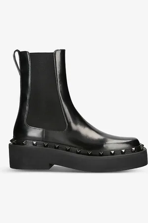 VALENTINO GARAVANI Rockstud Leather Chelsea Boots