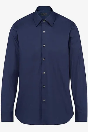 Prada Pearl-embellished Slim-fit Cotton-blend Shirt