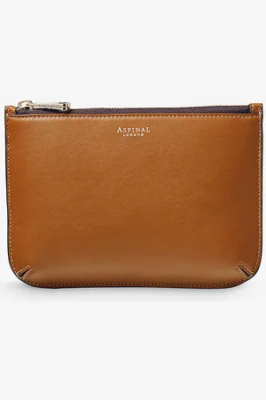ASPINAL OF LONDON Ella Medium Logo-print Grained-leather Pouch
