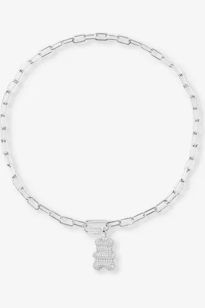 APM Monaco Snow Yummy Bear Sterling- and Zirconia Clip-pendant Chain Necklace