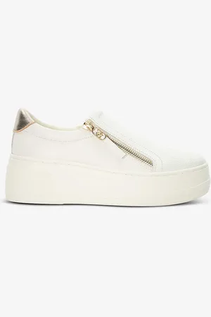 Dune Episodic Zip-embellished Flatform Leather Trainers