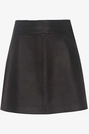 Whistles A-line Leather Mini Skirt